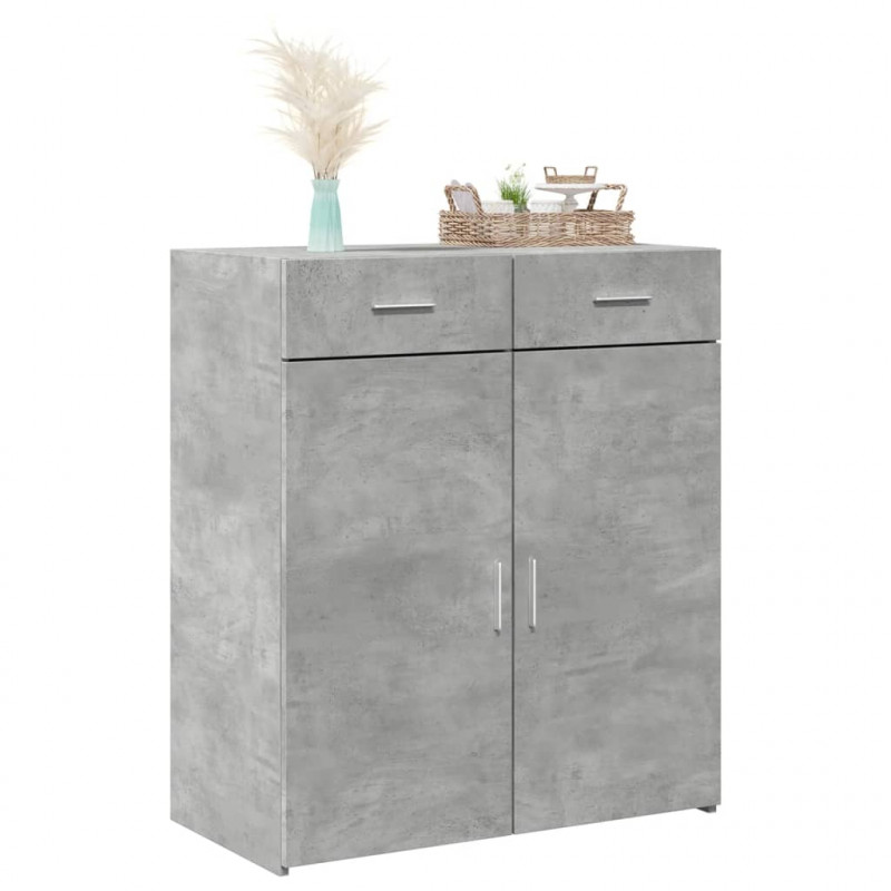 Szafka, szarość betonu, 80x42,5x93 cm, materiał drewnopochodny