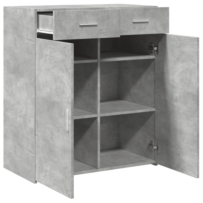 Szafka, szarość betonu, 80x42,5x93 cm, materiał drewnopochodny