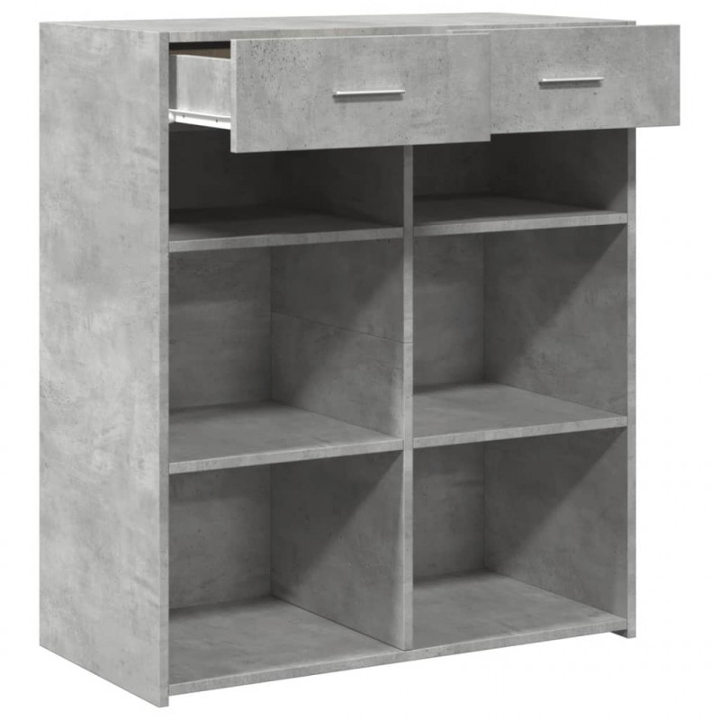 Szafka, szarość betonu, 80x42,5x93 cm, materiał drewnopochodny