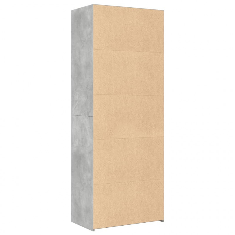 Witryna, szarość betonu, 70x41x185 cm, materiał drewnopochodny