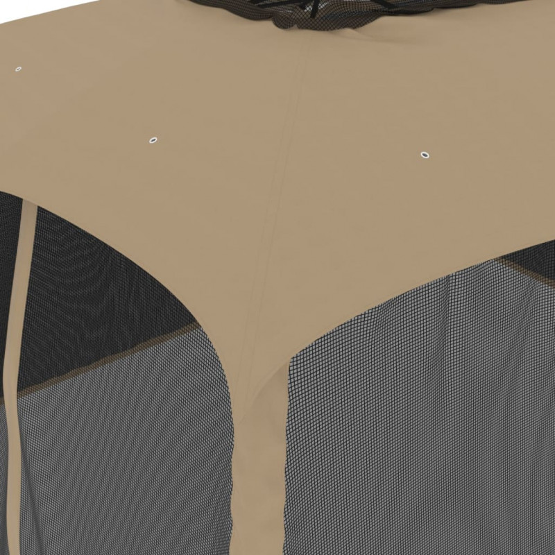 Altana z podwójnym dachem i siatką wokół, taupe, 3,93x2,93 m