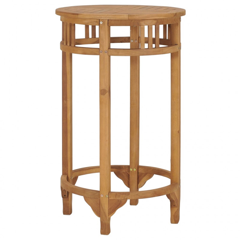 Stolik barowy, Ø 60 cm, lite drewno tekowe