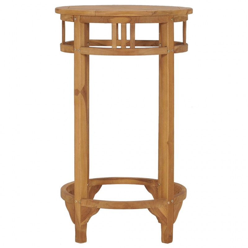 Stolik barowy, Ø 60 cm, lite drewno tekowe