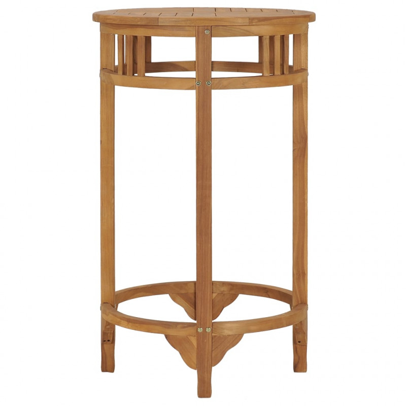 Stolik barowy, Ø 60 cm, lite drewno tekowe