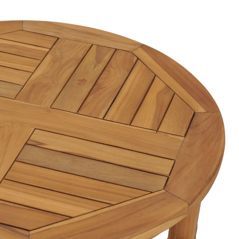 Stolik barowy, Ø 60 cm, lite drewno tekowe