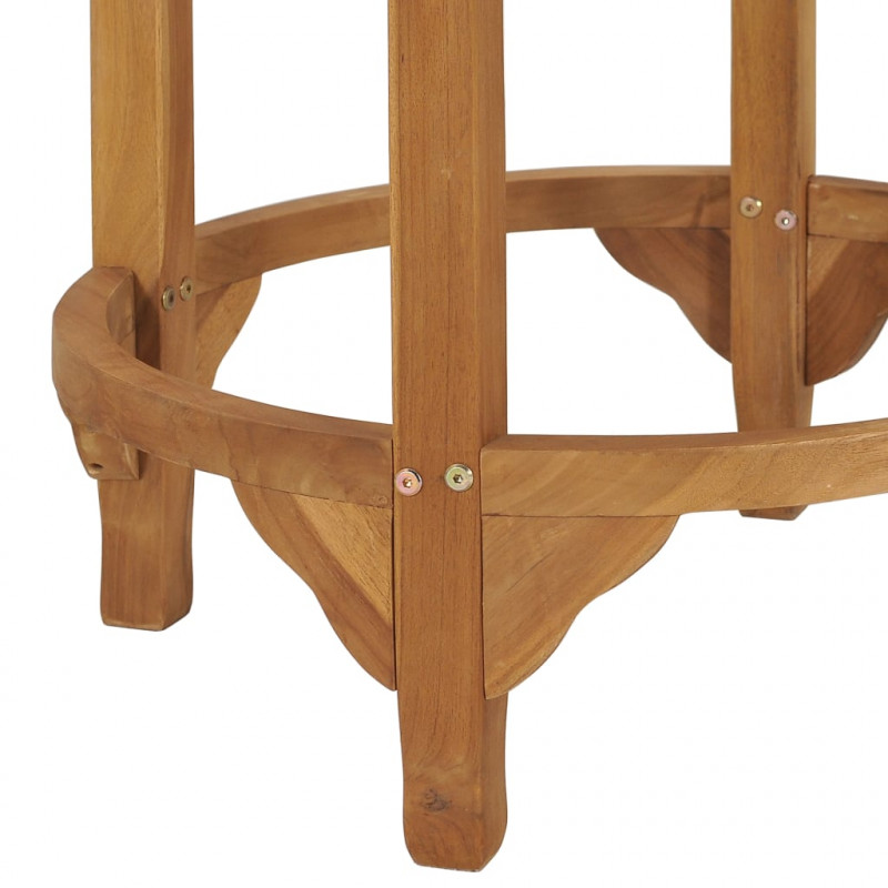 Stolik barowy, Ø 60 cm, lite drewno tekowe