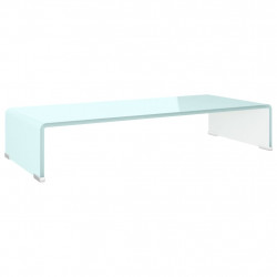 Podstawka pod monitor / TV, zielone szkło, 70x30x13 cm