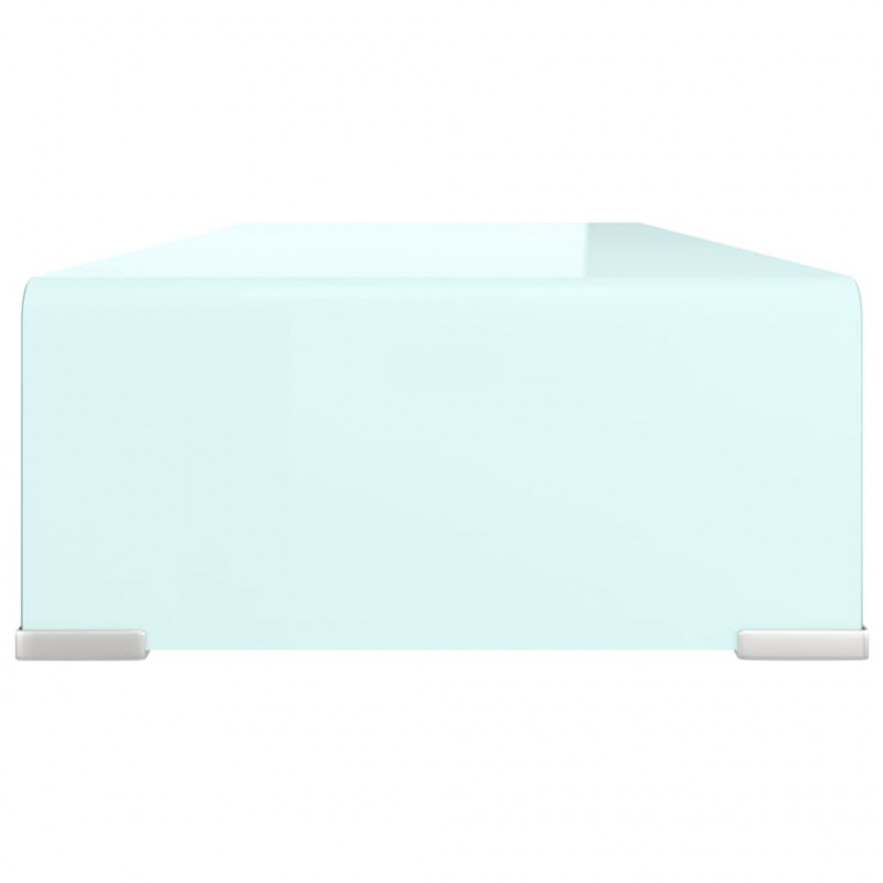 Podstawka pod monitor / TV, zielone szkło, 70x30x13 cm