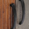 Szafka pod TV, szara, 130x30x46 cm, lite surowe drewno mango
