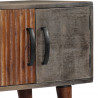 Szafka pod TV, szara, 130x30x46 cm, lite surowe drewno mango
