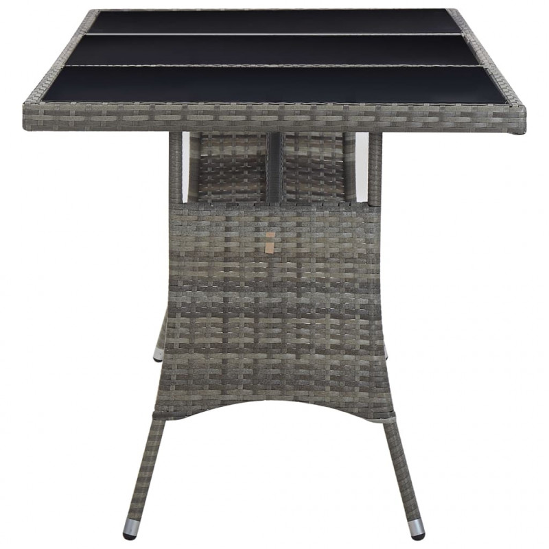 Stół ogrodowy, szary, 170 x 80 x 74 cm, polirattan