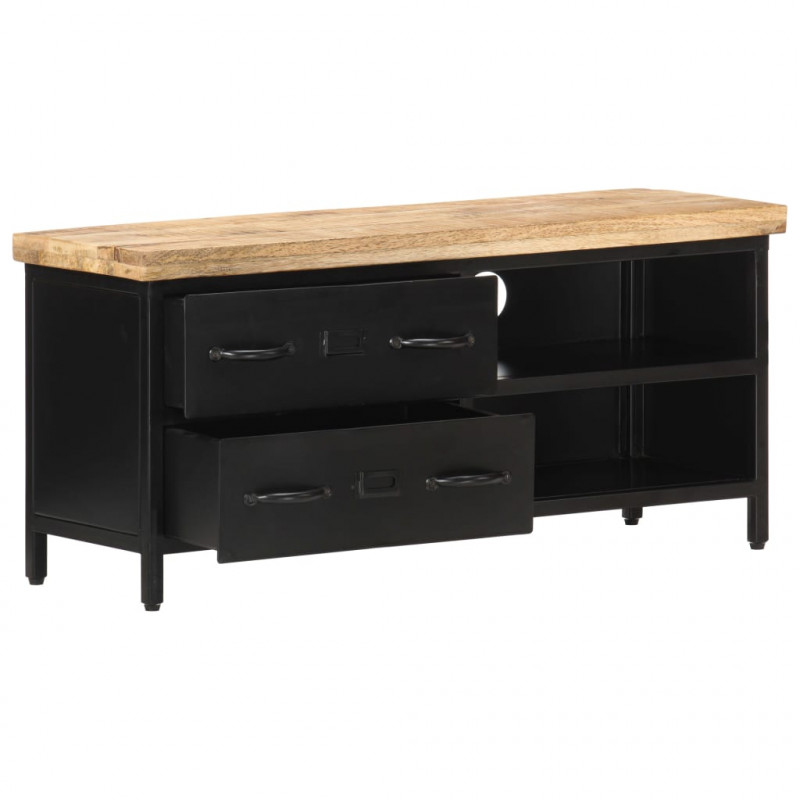 Szafka pod TV, 90x30x41 cm, surowe drewno mango