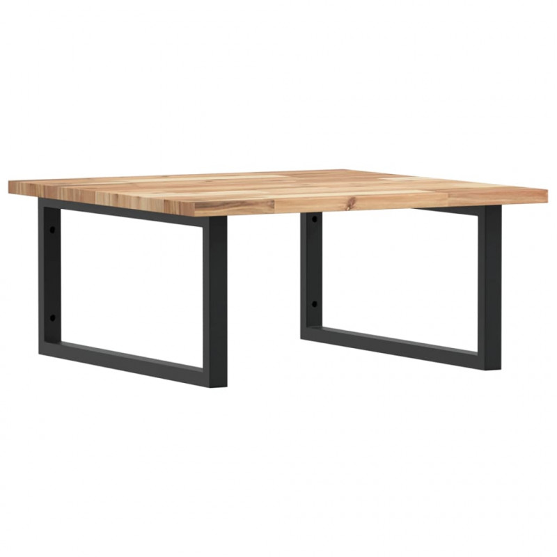 Półka ścienna pod umywalkę, stal i lite drewno akacjowe