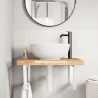 Półka ścienna pod umywalkę, stal i lite drewno akacjowe