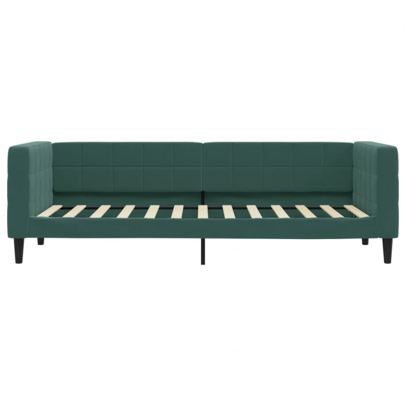Sofa z materacem do spania, ciemnozielona, 80x200 cm, aksamit