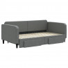 Sofa rozsuwana z szufladami, ciemnoszara, 90x190 cm, tkanina