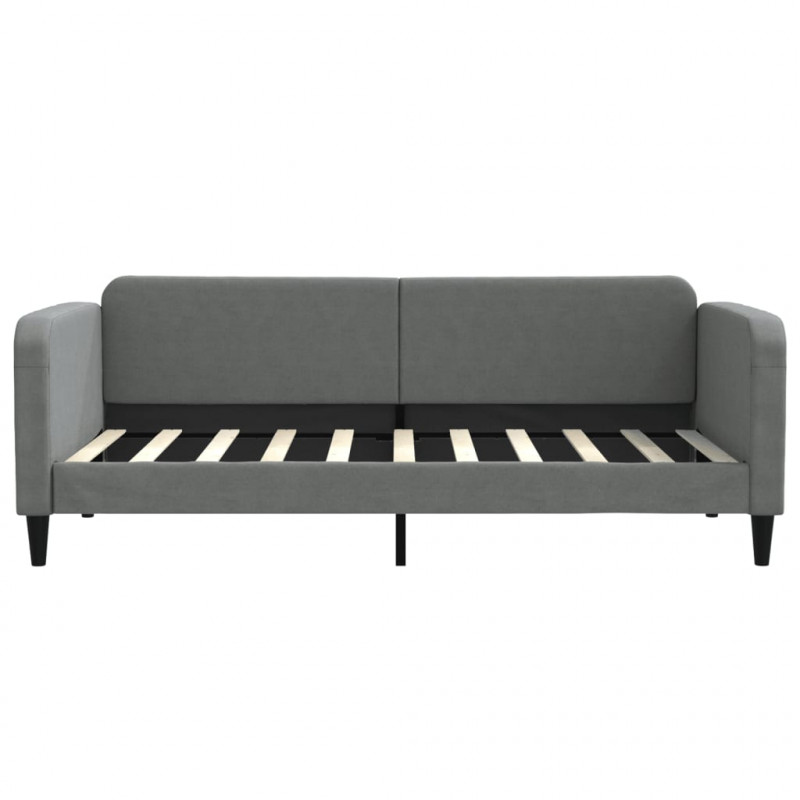 Sofa rozsuwana z szufladami, ciemnoszara, 90x190 cm, tkanina
