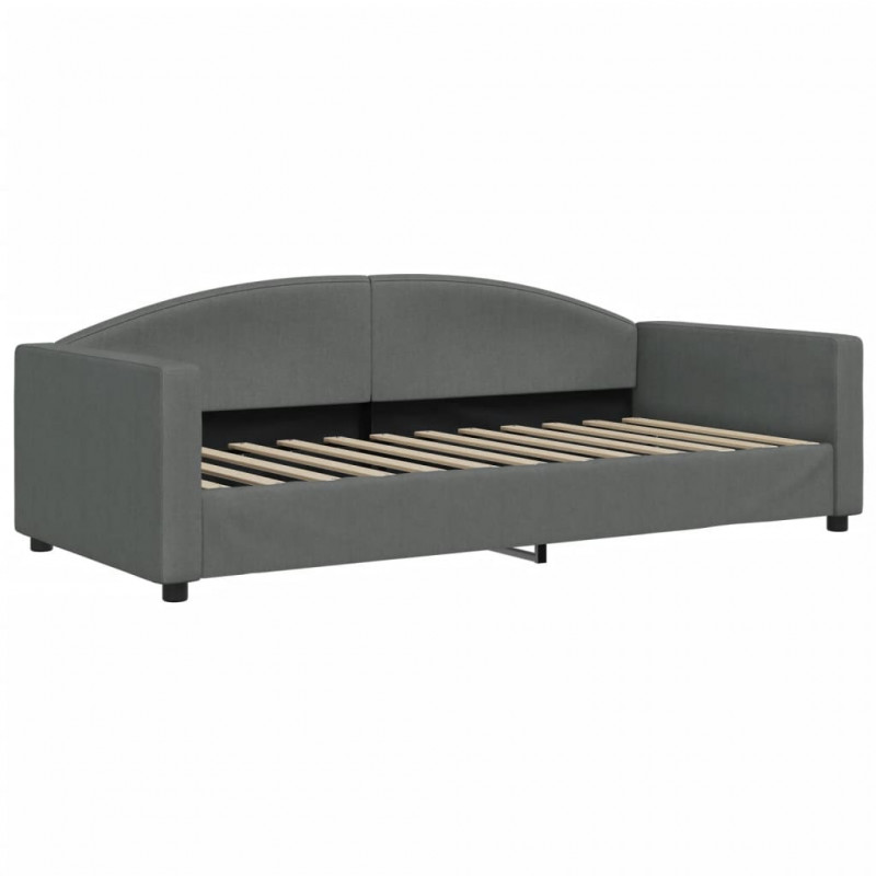 Sofa rozsuwana z szufladami, ciemnoszara, 90x190 cm, tkanina