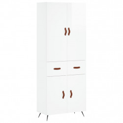 Witrynka biała połysk 69,5x34x180 cm materiał drewnopochodny