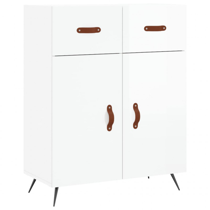 Witrynka biała połysk 69,5x34x180 cm materiał drewnopochodny