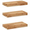 Półki ścienne, 3 szt., 60x20x4 cm, olejowane drewno akacjowe
