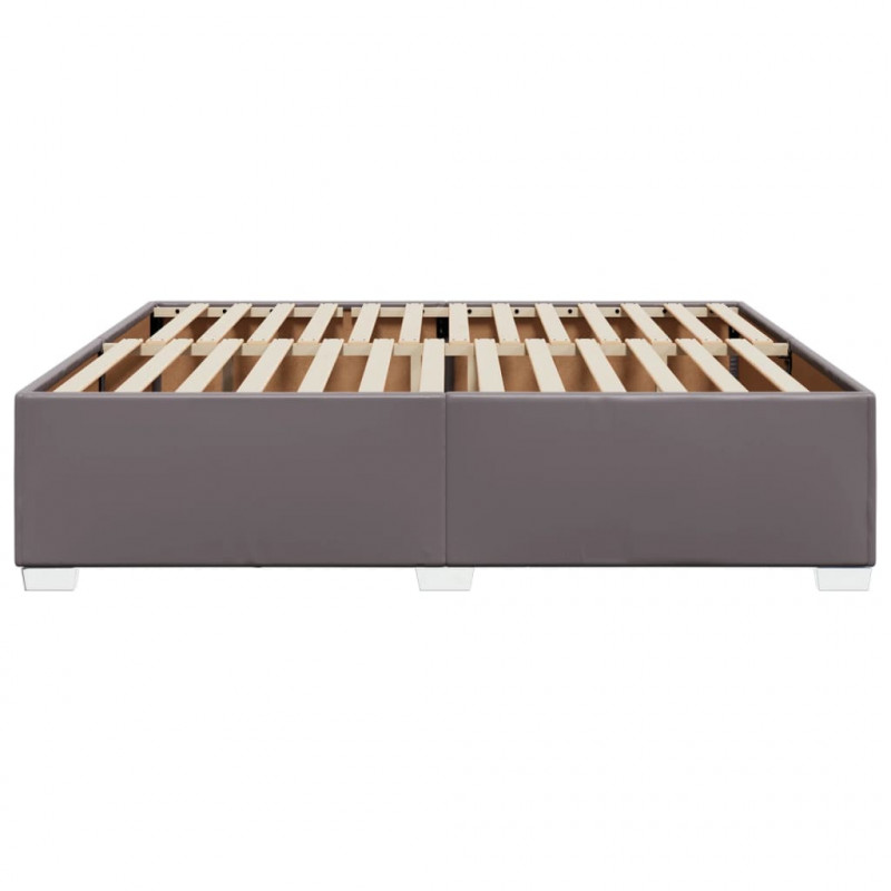 Rama łóżka, szara, 200x200 cm, sztuczna skóra