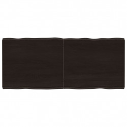 Blat ciemnobrązowy 140x60x(2-4) cm drewno z naturalną krawędzią