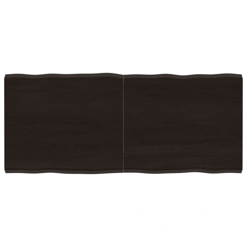 Blat ciemnobrązowy 140x60x(2-4) cm drewno z naturalną krawędzią