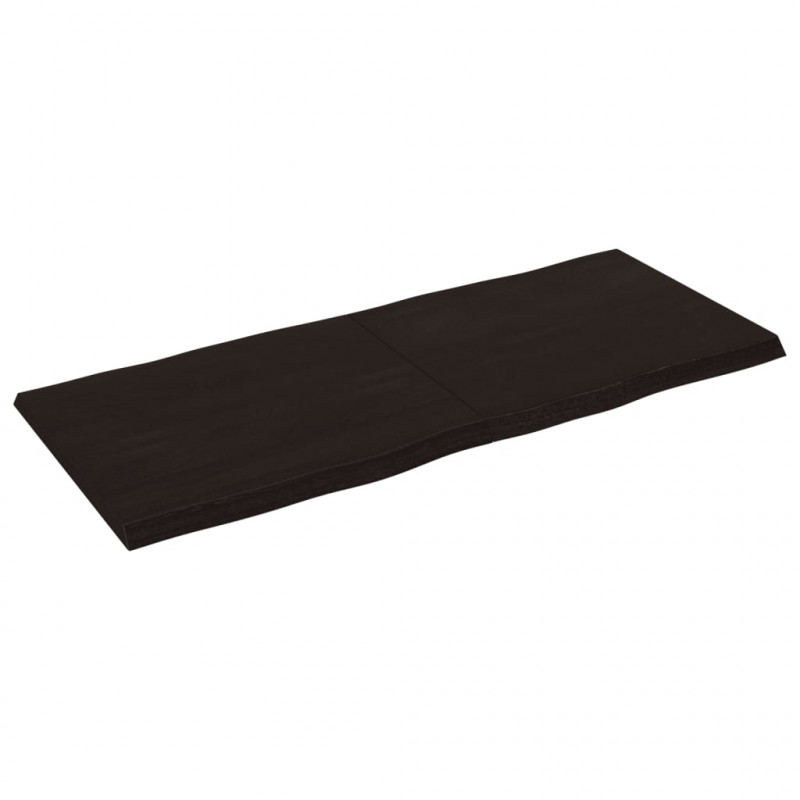 Blat ciemnobrązowy 140x60x(2-4) cm drewno z naturalną krawędzią