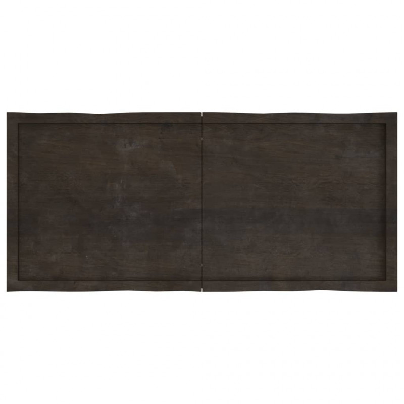 Blat ciemnobrązowy 140x60x(2-4) cm drewno z naturalną krawędzią