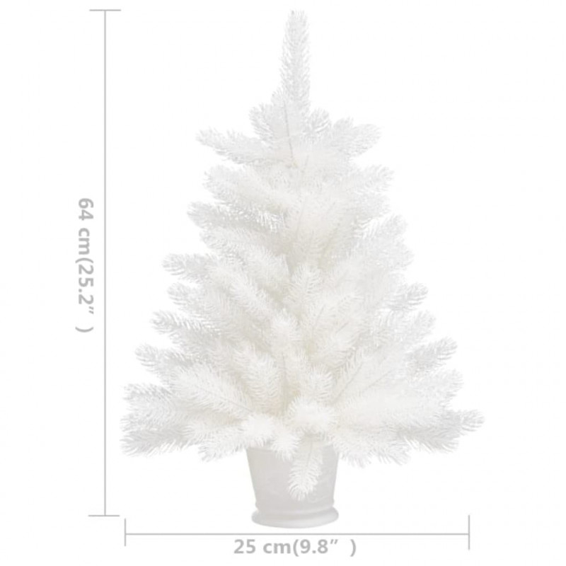 Sztuczna choinka z realistycznymi igłami, biała, 65 cm