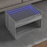 Stolik kawowy z LED Infinity, szary dąb sonoma, 70x50x50 cm