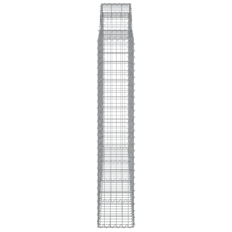 Kosze gabionowe, 13 szt, 200x30x160/180cm, galwanizowane żelazo