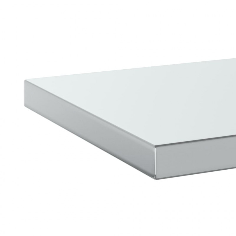 Półki ścienne, 2 szt., 100x30x3 cm, srebrna stal nierdzewna