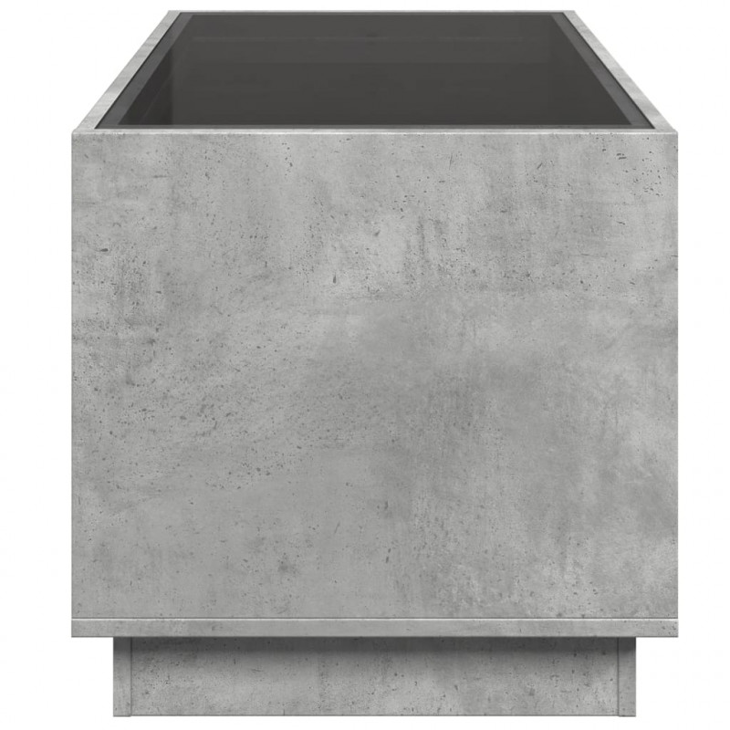 Stolik kawowy z LED Infinity, szarość betonu, 70x50x50 cm