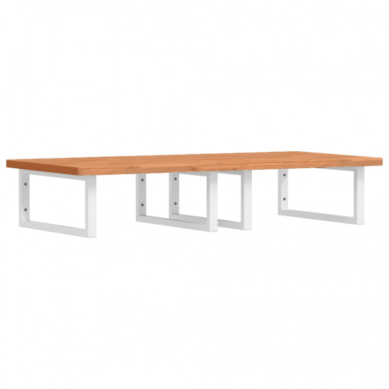 Półka ścienna pod umywalkę, stal i lite drewno bukowe