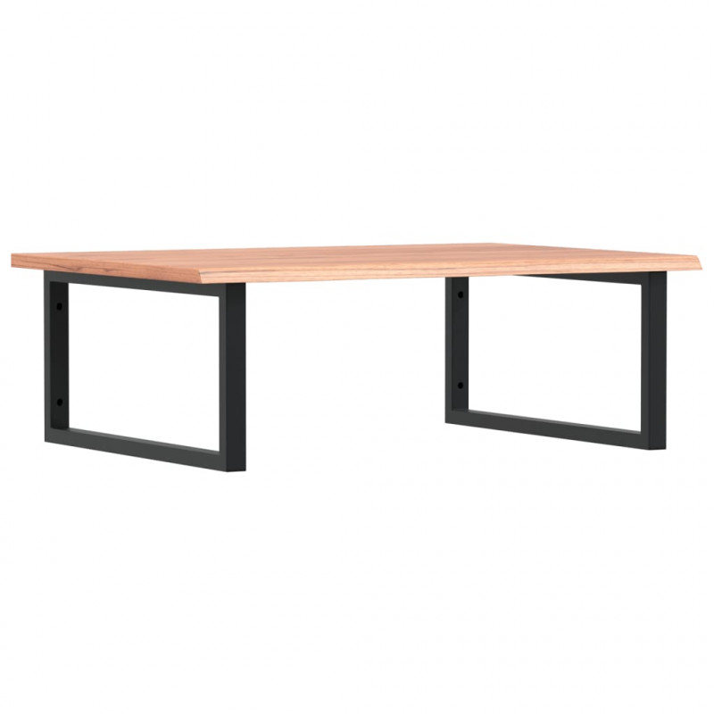 Półka ścienna pod umywalkę, stal i lite drewno dębowe