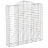 Kosze gabionowe, 13 szt, 200x50x200/220cm, galwanizowane żelazo