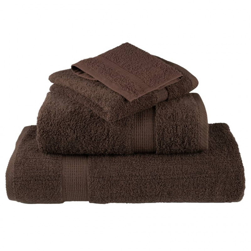 Ręczniczki premium SOLUND, 4 szt., brązowe, 30x30 cm, 600 g/cm²