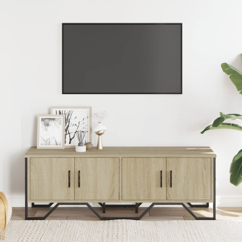 Szafka pod TV, dąb sonoma, 122x34x41 cm materiał drewnopochodny