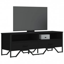 Szafka pod TV, czarna, 122x34x41 cm, materiał drewnopochodny