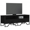 Szafka pod TV, czarna, 122x34x41 cm, materiał drewnopochodny