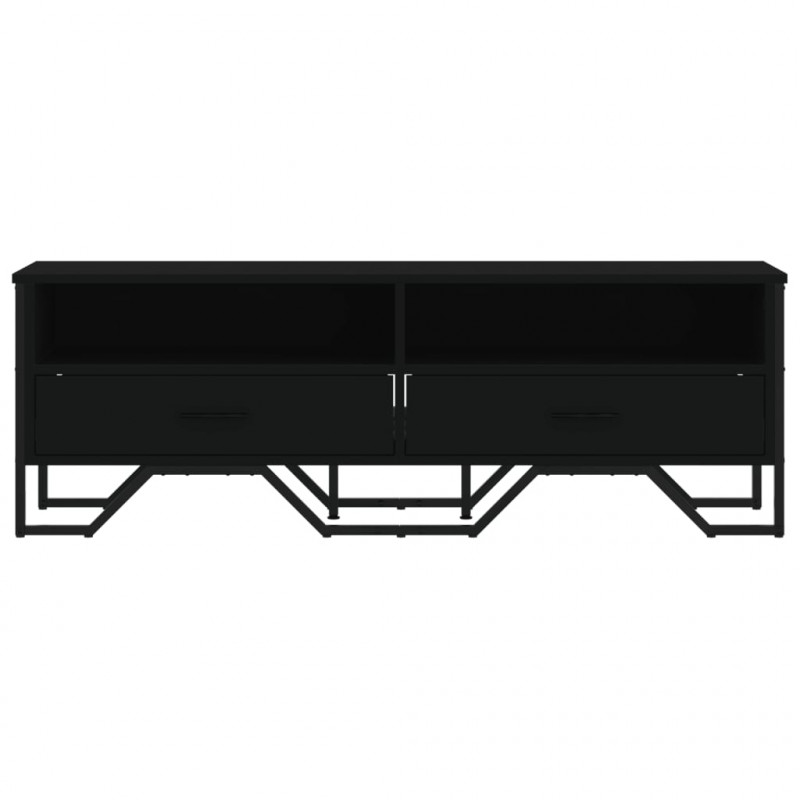 Szafka pod TV, czarna, 122x34x41 cm, materiał drewnopochodny