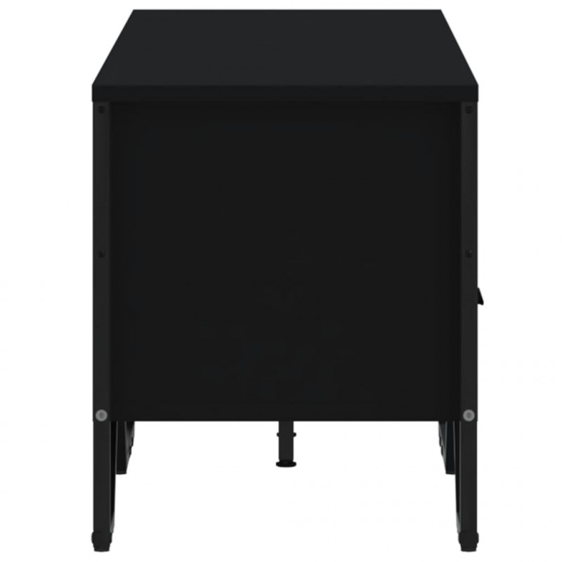 Szafka pod TV, czarna, 122x34x41 cm, materiał drewnopochodny