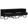 Szafka pod TV, czarna, 122x34x41 cm, materiał drewnopochodny