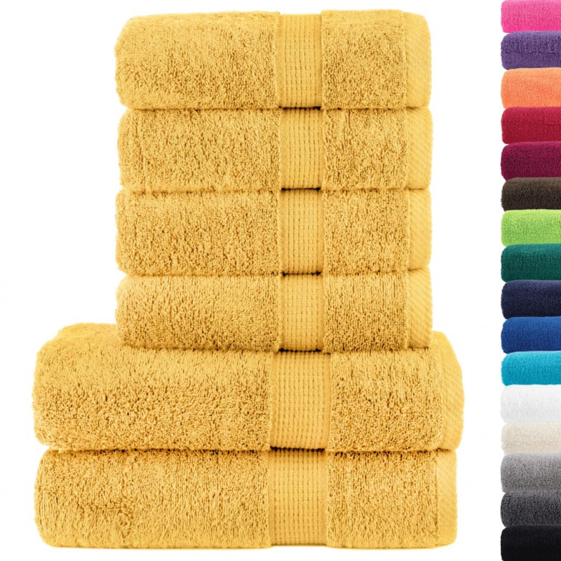 6-częściowy zestaw ręczników premium SOLUND, złoty, 600 g/cm²