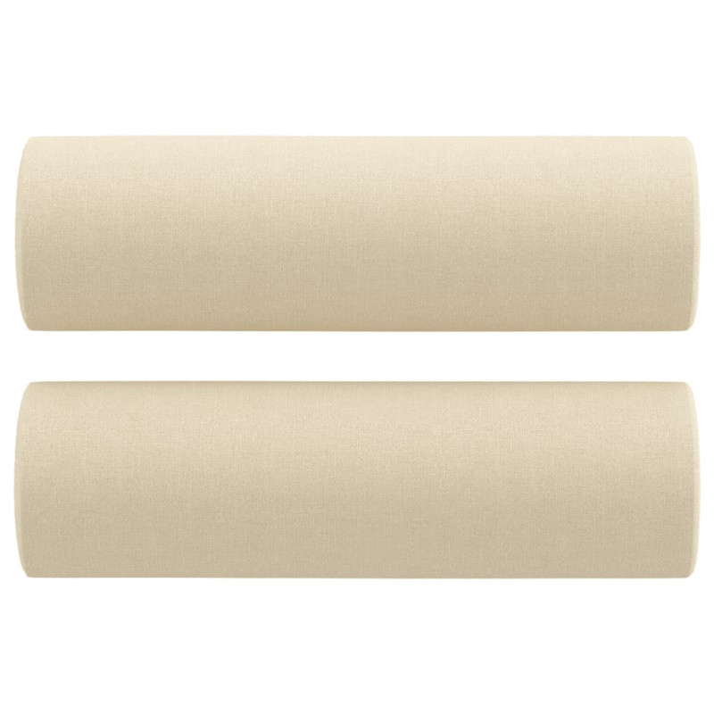 2-osobowa sofa z poduszkami, kremowa, 140 cm, tkanina