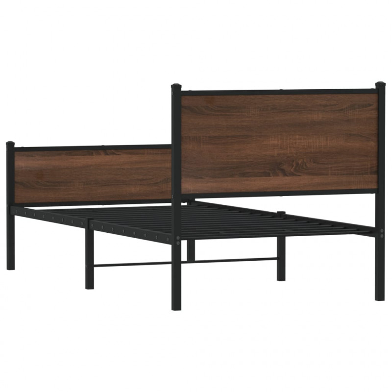 Metalowa rama łóżka z wezgłowiem i zanóżkiem 200x200 cm
