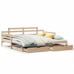 Sofa rozsuwana z szufladami, bez materaca, 80x200 cm