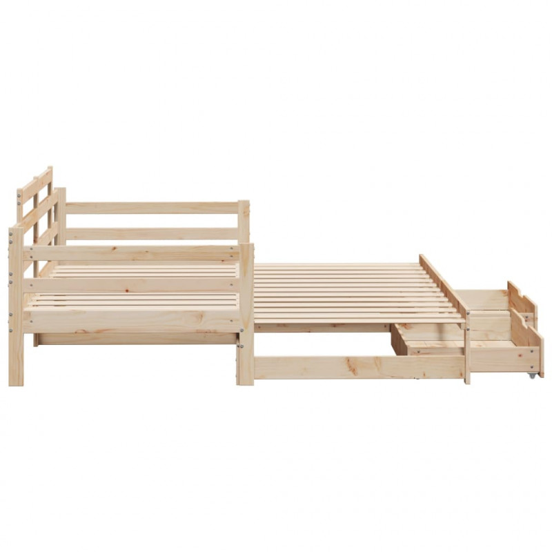 Sofa rozsuwana z szufladami, bez materaca, 80x200 cm